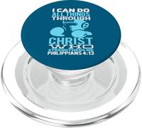 Puedo Hacer Todas Las Cosas a través de Cristo Funny Kickboxing PopSockets PopGrip para MagSafe