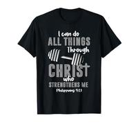 Puedo hacer todas las cosas a través de Cristo Halterofilia Christian Camiseta
