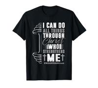 Puedo hacer todas las cosas a través de Cristo Halterofilia Christian Camiseta