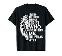 Puedo Hacer Todas Las Cosas a través de Cristo León de Judá Christian Camiseta