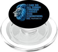 Puedo Hacer Todas Las Cosas a través de Cristo León Filipenses 4:13 PopSockets PopGrip para MagSafe