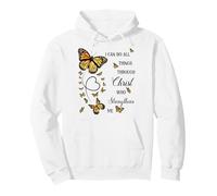 Puedo Hacer Todas Las Cosas a través de Cristo Monarca Mariposa Sudadera con Capucha