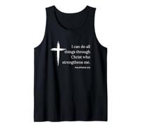 Puedo Hacer Todas Las Cosas a través de Cristo Que me fortalece Biblia Camiseta sin Mangas