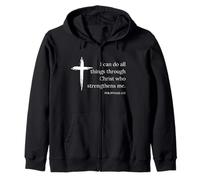 Puedo Hacer Todas Las Cosas a través de Cristo Que me fortalece Biblia Sudadera con Capucha