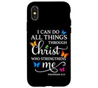 Puedo Hacer Todas Las Cosas a través de Cristo Que me fortalece Cristo Carcasa para iPhone X/XS