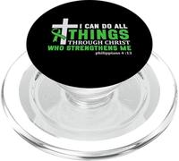 Puedo Hacer Todas Las Cosas a través de la Conciencia de la parálisis Cerebral de Cristo PopSockets PopGrip para MagSafe