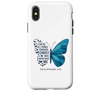 Puedo Hacer Todas Las Cosas a través del Arte religioso de Las Mariposas de Cristo Carcasa para iPhone X/XS