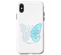 Puedo Hacer Todas Las Cosas a través del Arte religioso de Las Mariposas de Cristo Carcasa para iPhone X/XS
