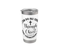 Puedo hacer todo lo cristiano hombres y mujeres agradecidos Vaso térmico de acero inoxidable de doble pared