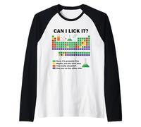 ¿Puedo lamerlo Química Tabla periódica de Elementos Ciencia Camiseta Manga Raglan