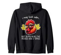 Puedo parecer tranquilo te picoteó 3 veces Sudadera con Capucha