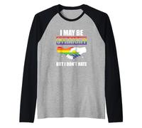 Puedo ser Heterosexual Pero no Odio el Orgullo Gay LGBT Camiseta Manga Raglan