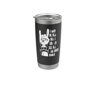 Puedo ser viejo, pero tengo que ver todas las bandas de rock Vaso térmico de acero inoxidable de doble pared