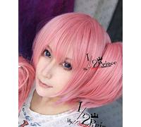 Puella Magi Madoka Magica.Kaname Madoka Pink short 2 clips ponytails anime party cosplay wig + wig cap as the picture