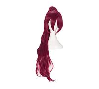 Puella Magi Madoka Magica Kyouko Sakura Kyoko Cosplay Wig Long Red With A Chip Ponytail Heat Resistant Synthetic Wig + Wig Cap