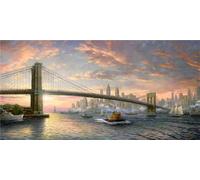Puente Brooklyn Pintura de Diamante 90x180cm,Paisaje Diamond Painting Kit Completo,Grande Diamond Art Painting por Número Kit,Pedrería Bricolaje Bordado de Punto de Cruz por Decor Pared Hogar YF-367