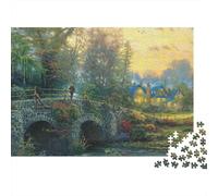 Puente campestre al Amanecer Rompecabezas de 1000 Piezas de Papel para Adultos Entrenamiento Mental Puzzle Paisaje Decorativo Educativo 38x26cm/1000pcs
