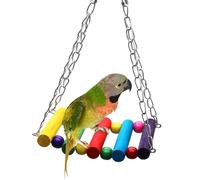 - Puente Colgante de Entrenamiento, Parrot Toys Rainbow Swing Bridge Hamaca con Cadena de Metal y Cierre, Jaula de cacatúas, Hamaca, Juguete para periquitos, pinzones