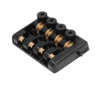 Puente de bajo, ajuste perfecto, puente de bajo sin cabeza, 4 cuerdas con bloqueo de cuerda para reemplazo (negro)