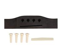Puente de bajo de 4 cuerdas, silla acústica de palo de rosa con alfileres y 4 pines de puente, kit de reemplazo de puentes de bajo bajo para bajos acústicos de 4 cuerdas para bajo