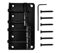 Puente de bajo de cuatro cuerdas de metal profesional para 4 cuerdas de bajo eléctrico de bajo electricidad resistente a resistencia con tornillos y llave hexagonal Opcional (Negro)
