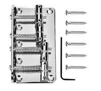 Puente de bajo eléctrico de 4 cuerdas de metal duradero para accesorios de piezas de repuesto de bajo de guitarra(Plata)