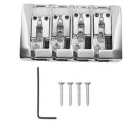 Puente de bajo en forma de L 4 cuerdas High Mass Metal Electric Bass Bridge Accessory Calidad de sonido mejorada Sillín ajustable para bajos eléctricos de 4 cuerdas (Plata)