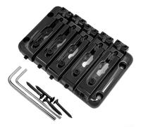 Puente de bajo profesional de 5 cuerdas con soporte fijo a través del cuerpo y espacio de 15 mm para mejorar para sostener en instrumentos de bajo eléctrico, negro (negro)
