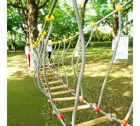 Puente de cuerda para niños al aire libre, 6 m, puente tambaleante, accesorio para casa de árbol, puente colgante para niños para marco de escalada, juegos parcours, tirolina, torre deslizante, torre