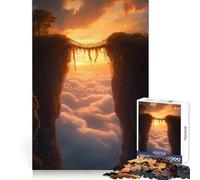 Puente de Enredaderas al Atardecer Entre imponentes acantilados, Rompecabezas de 1000 Piezas para Adultos, Regalo para ejercitar la Mente, Juguete artístico para Relajarse, Regalo Memorable 38x26cm