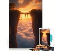 Puente de Enredaderas al Atardecer Entre imponentes acantilados, Rompecabezas de 1000 Piezas para Adultos, Regalo para ejercitar la Mente, Juguete artístico para Relajarse, Regalo Memorable 38x26cm