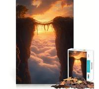 Puente de Enredaderas al Atardecer Entre imponentes acantilados, Rompecabezas de 1000 Piezas para Adultos, Regalo de lógica Fina, Juguete de Ocio Suave, Bordes limpios, Bonito Regalo 50x75cm