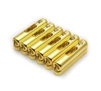 Puente de estilo tubo de latón for guitarra Individual, puente de cuerda de 8,5x41,5mm, canal inferior, puente de guitarra tipo dividido, 6 uds.(Gold 6pcs)