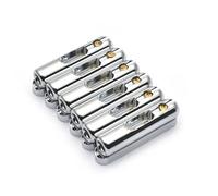 Puente de estilo tubo de latón for guitarra Individual, puente de cuerda de 8,5x41,5mm, canal inferior, puente de guitarra tipo dividido, 6 uds.(Chrome 6pcs)