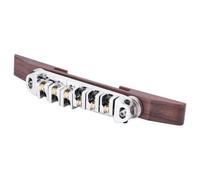 Puente de Guitarra Aleación de Cobre-Zinc + Puente de Guitarra Archtop de Palisandro con monturas de Rodillos Ajustables para Guitarra de Jazz LP SG de 6 Cuerdas(Plata)