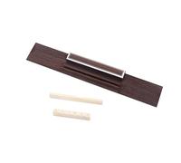 Puente de Guitarra Clásica Go08 Marco de Plástico y Hueso | Tira de Palisandro, Cejuela Superior E Inferior de Hueso, Color Marrón, Reparación y Fabricación de Guitarra