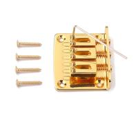 Puente de Guitarra de 3 Cuerdas en Metal Dorado con 4 Tornillos | Ajuste de Altura, Carga Superior de Cuerdas, Incluye Llave, Acabado Vintage para Montaje Fijo