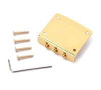 Puente de Guitarra de 3 Cuerdas Ga701e, Metal Dorado Ajustable | Estilo Vintage con Carga Superior, Tono Dulce y Sonido Estable, Incluye Llave, para Montaje de Cuatro Tornillos