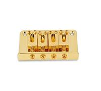 Puente de Guitarra de 4 Cuerdas, Aleación de Zinc, Ajustes de Entonación y Altura, Piezas de Repuesto para Guitarras Eléctricas Cigarbox, bajo, Ukelele (GOLD)