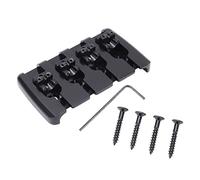 Puente de guitarra de 4 cuerdas, pieza trasera de puente de bajo de metal, accesorio de puente de guitarra negro de alta calidad con tornillos y llave, diseño de carga superior