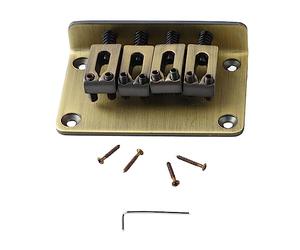 Puente de guitarra de 4 cuerdas Ukelele Bajo Puente de metal Reemplazo Instrumentos de cuerda Sillines de cubo ajustables Tamaño compacto Acabado brillante