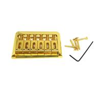 Puente de guitarra de 6 cuerdas con tornillos y llave inglesa de carga superior fija, puente fijo, sillín de latón de carga superior, fácil de aprender para niños, accesorio de pieza de aleación de