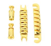 Puente de guitarra dividido para reemplazo de puente de guitarra de aleación de zinc, puente pasante de cuerda de 10,4 mm ajustable individualmente, resonancia y durabilidad (Oro)
