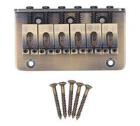 Puente de guitarra eléctrica aleación 6 cuerdas Color de bronce Slant Head Guitar Bridge Reemplazo de tono mejorado Estabilidad de tono mejorado para guitarristas eléctricos