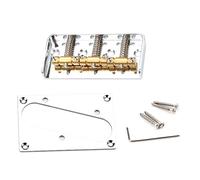 Puente de guitarra eléctrica de 3 sillines y anillos de montaje de pastilla, pieza de metal de repuesto con llave y tornillos, puente de rodillo eléctrico, piezas de marco inferior y accesorios