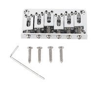 Puente de guitarra eléctrica de guitarra de zinc de 6 cuerdas de reemplazo de guitarra de guitarra con función de ajuste para la mayoría de las guitarras eléctricas incluye llave (Plata)