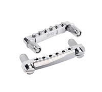 Puente de Guitarra Eléctrica de Metal Plata Ga112a 1 Juego | Sillines Ajustables y Rodillos Suaves, Accesorio de Repuesto, Incluye Sillín Rodillo