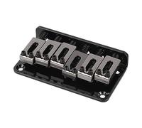 Puente de Guitarra Eléctrica, Puente de Silla de Montar de 6 Cuerdas Resistencia a la Oxidación de Vibración Estable Fácil Instalación para Instrumentos Musicales de Cuerda (Negro)