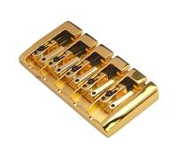 Puente De Guitarra Electrica Puente Para Bajo Eléctrico De 5 Cuerdas Paso Inferior/trasero A Través Del Cordal Todo Metal(Gold)
