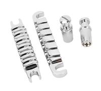 Puente de Guitarra Estilo, Cordal Ajustable de Aleacin de Zinc, Mejora la Resonancia y el Tono, para Guitarra Elctrica, Espaciado entre Cuerdas de 52 Mm (SILVER